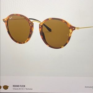 Ray-Ban Round Fleck Tortoise Sunglasses